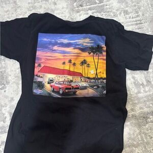 IN-N-OUT Black T-Shirt with Sunset Car Graphi